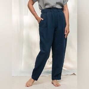 Elizabeth Suzann Andy trouser, navy linen, XL
